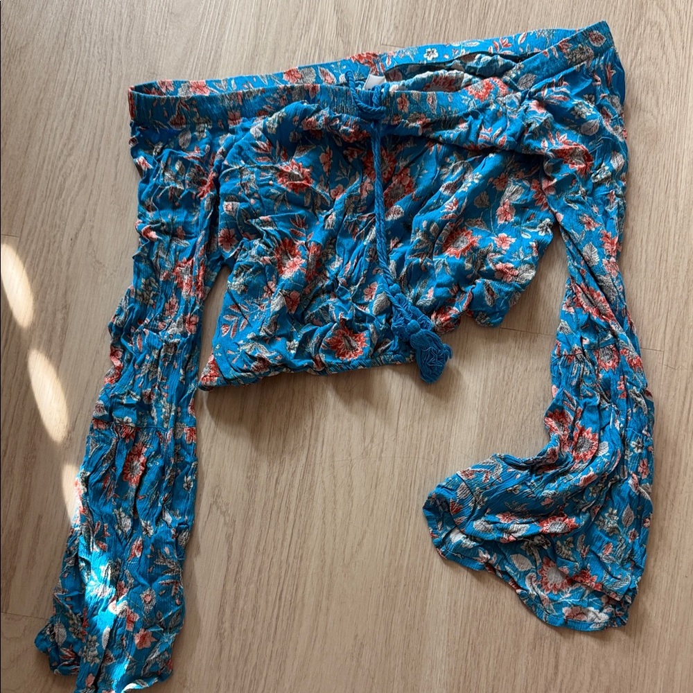 Xhilaration Blue Floral Top